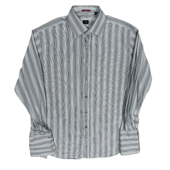 Paul Smith London Striped Dress Shirt French Cuffs Made in Italy 42 16 1/2 Large - Picture 1 of 10